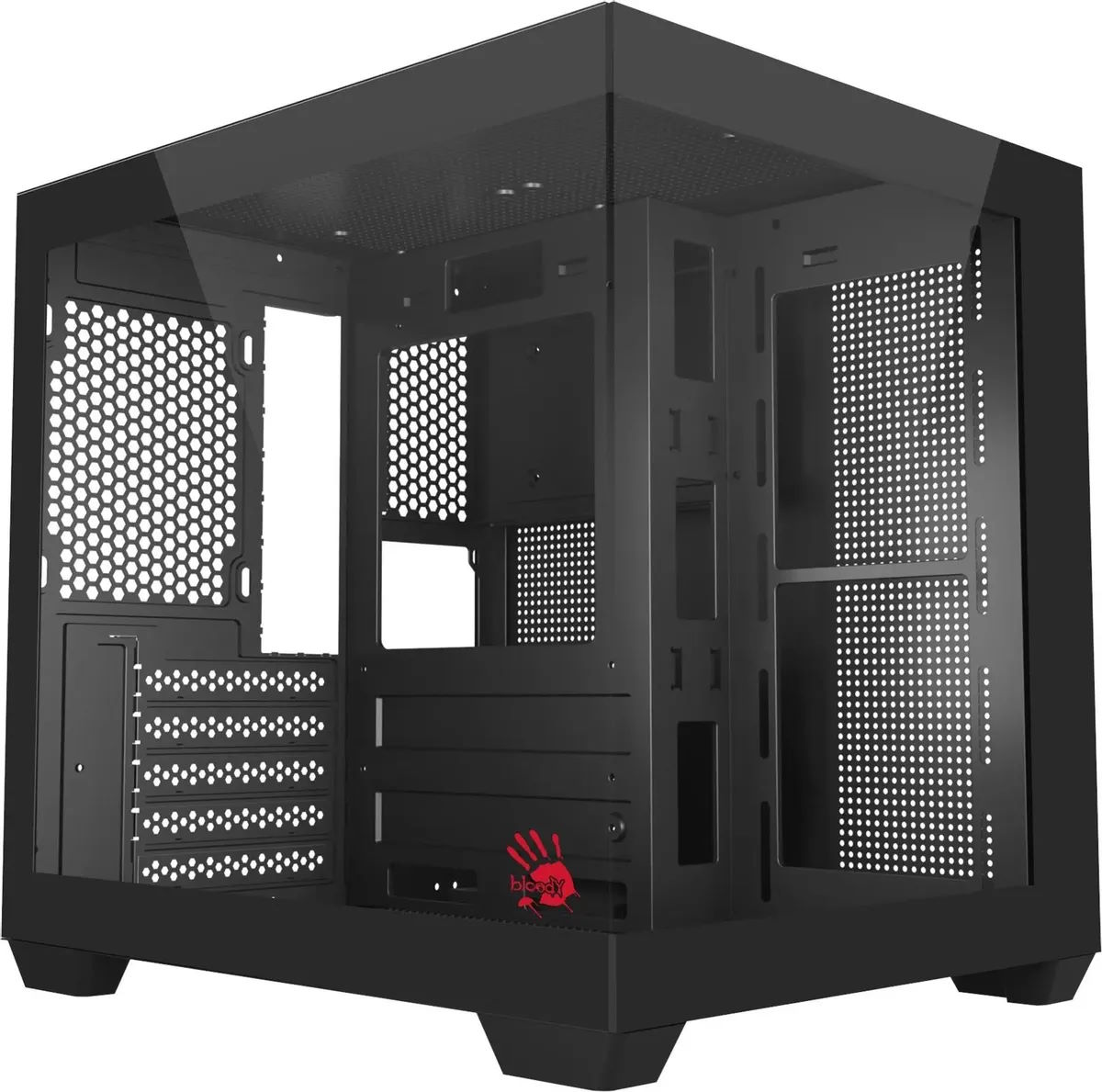 

Корпус mATX Bloody CC-121 черный, без БП, боковая панель из закалённого стекла, USB 2.0, USB 3.0, CC-121