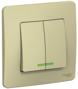 фото Выключатель двухклавишный Systeme Electric BLNVS010517