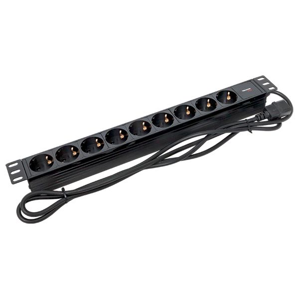 

Блок розеток 19", 9 розеток EKF TRP-HPD-PL-10A-9SH-2MC14 PDU TERACOM PRO 1U 10А/250В Schuko шнур 2 м 3x1,5 мм2 вилка C14 корпус пластик черный, TRP-HPD-PL-10A-9SH-2MC14