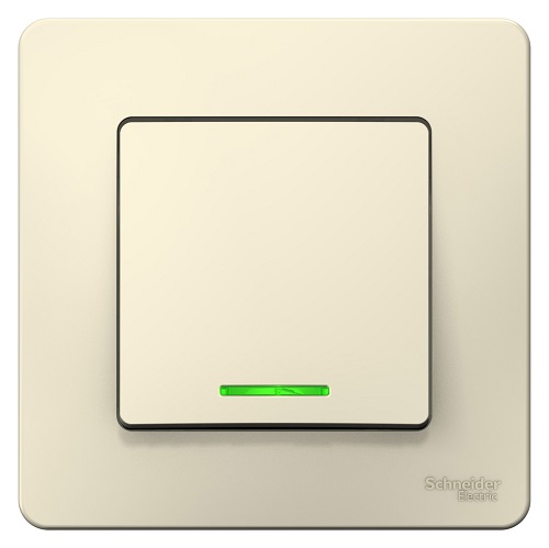 

Переключатель Schneider Electric BLNVS010612 1-клавишный с подсветкой, 10А, 250B Молочный внутр, BLNVS010612