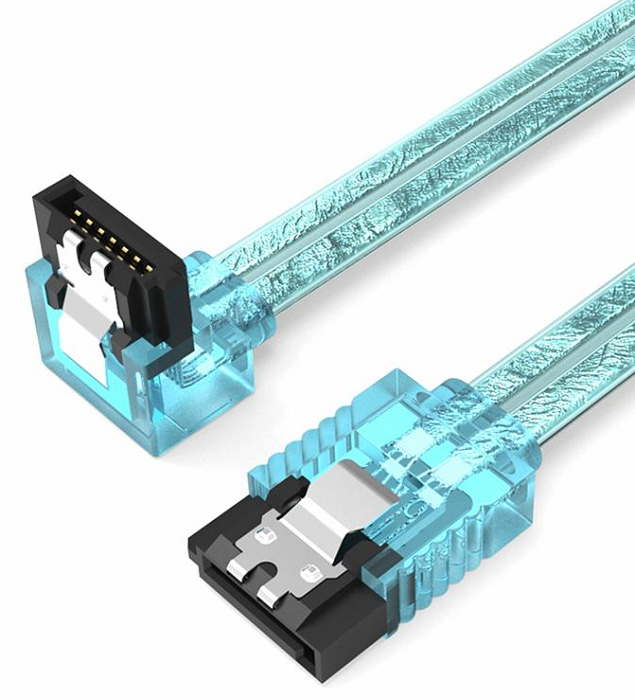 

Кабель интерфейсный Vention KDDSD SATA 3 M/SATA 3 M угол 90 с защелками, голубой - 0.5 м, KDDSD