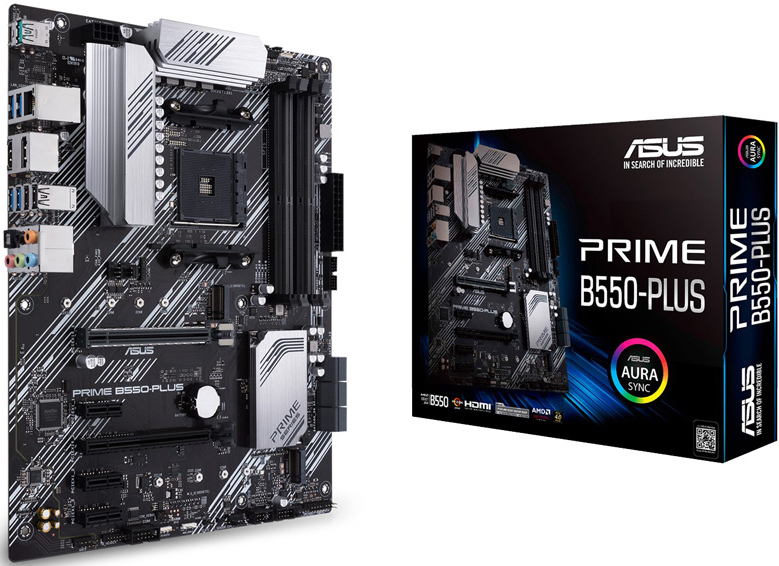 

Материнская плата ATX ASUS PRIME B550-PLUS (AM4, AMD B550, 4*DDR4(4800), 6*SATA 6G RAID, 2*M.2, 5*PCIE, 7.1CH, Glan, 7*USB 3.2/USB Type-C, HDMI/DP) RT, PRIME B550-PLUS