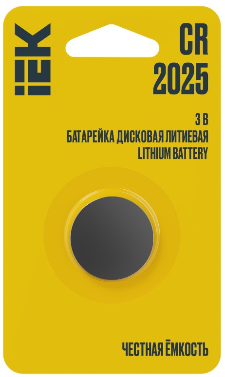 

Батарейка IEK ABT-CR2025-OP-L01 дисковая литиевая CR2025 (1шт/блистер), ABT-CR2025-OP-L01
