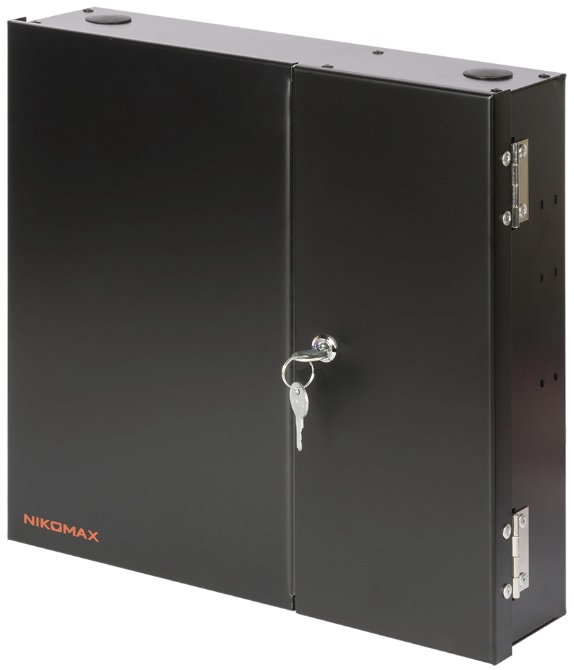 

Кросс оптический настенный с дверцей, с замком NIKOMAX NMF-WP48-BLANK-IB-P-BK Premium Line, до 48 SC/LC портов или 24 FC/ST портов, стальной, с ключо, NMF-WP48-BLANK-IB-P-BK