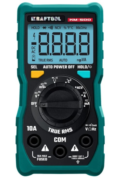 Изображение товара Мультиметр цифровой Kraftool KM-500 для измерения электрических параметров