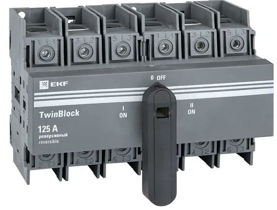Изображение товара Рубильник EKF TwinBlock tb-s-125-3p-rev для переменного тока 125 А