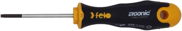 Изображение товара Отвертка Felo с рукояткой ERGONIC для крепежа Torx 9, черно-желтая