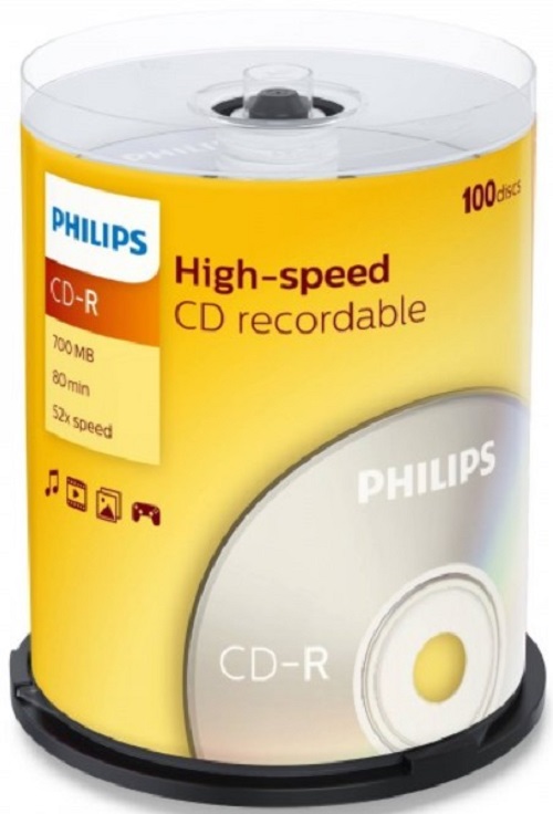 Диск CD-R Philips CR7D5CB00/97 700 Mb, 52х, Cake Box (100)
