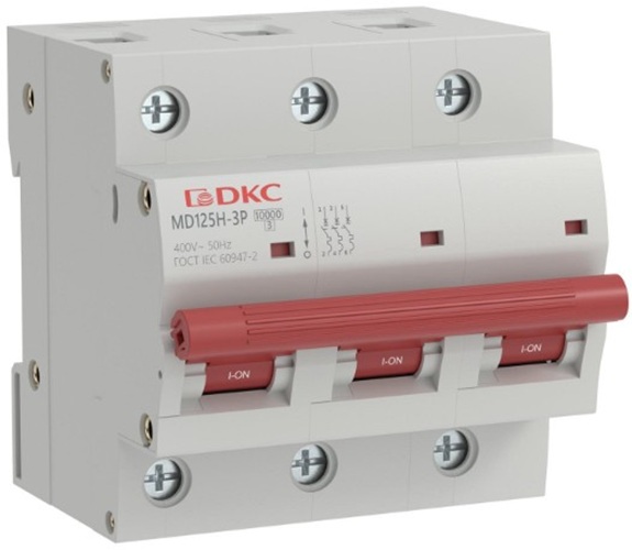 

Автоматический выключатель модульный DKC MD125H-3PC100 YON max типа MD125H 10кА 3P (C) 100А (кратность 4шт), MD125H-3PC100