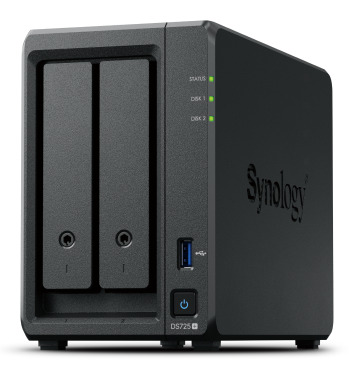 

Сетевое хранилище Synology DS725+ 2x3.5/2.5" HDD/SSD SATA (2xNVMe), 1xRJ-45 1GbE LAN, 1xRJ-45 2.5GbE LAN, 1xUSB3.2Gen1, без HDD, DS725+