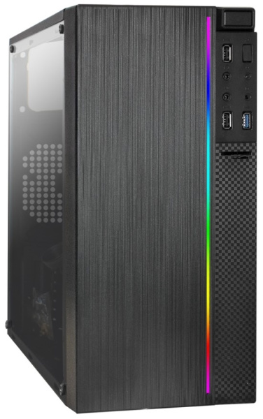 Изображение товара Корпус для компьютера Exegate mEVO-9301-NPX450 Mini Tower с стеклянной боковиной