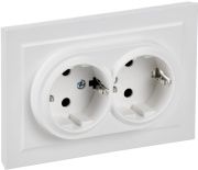 фото Розетка двухместная с заземлением  IEK BR-R24-16-K91-F