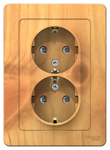 

Розетка Schneider Electric BLNRS001125 2-ая с/з со шторками, 16А, 250В Ясень внутр, BLNRS001125