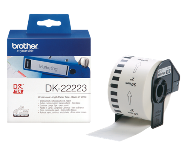 

Наклейка Brother DK22223 Бумажная клеящаяся лента Brother (белая, ширина 50 мм), DK22223