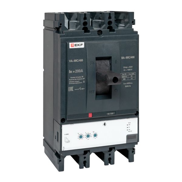 

Автоматический выключатель в литом корпусе EKF mccb99C-400-200 ВА-99C 400/200А 3P 45кА, mccb99C-400-200