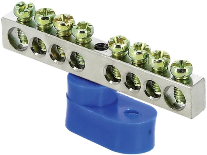 

Шина EKF sn1-63-08-1 нулевая N 6х9 8 отвер. никель син. угловой изолятор, PROxima, sn1-63-08-1