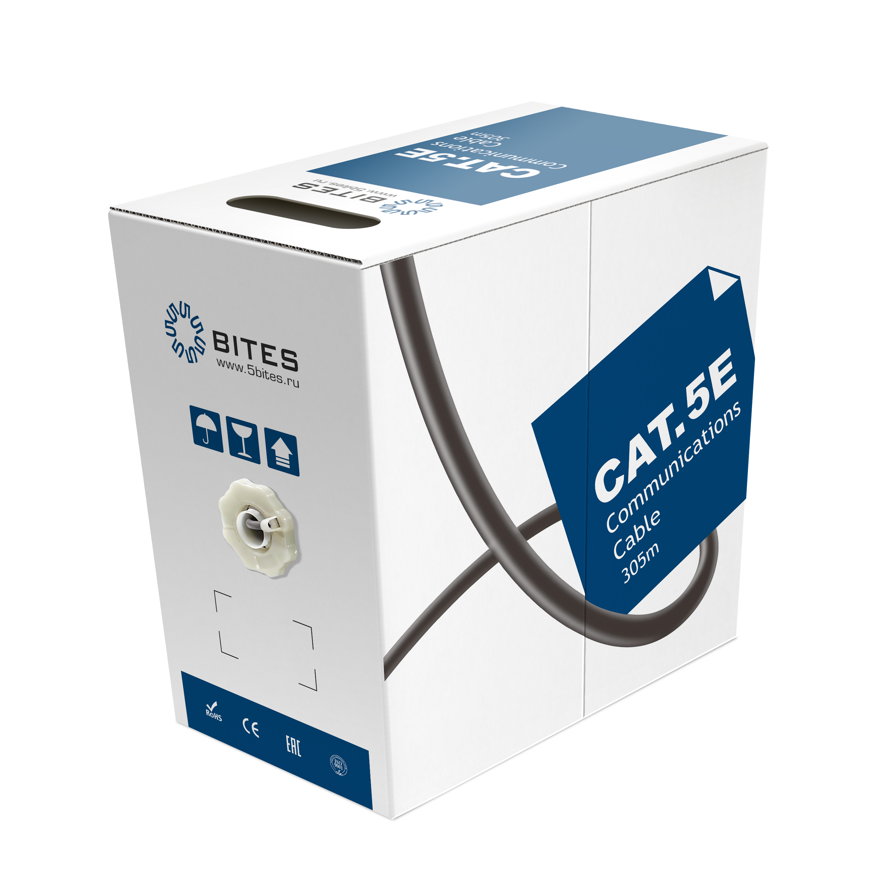 

Кабель витая пара U/UTP 5e кат. 4 пары 5bites US5505-305A 24AWG(0.50 мм), омедненный алюминий (CCA), одножильный (solid), внутренний, PVC, серый, уп/3, US5505-305A