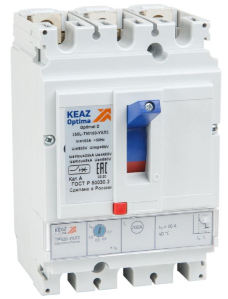 Изображение товара Автоматический выключатель КЭАЗ 291425 на 32 А с 3 полюсами
