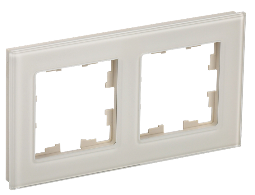 

Рамка двойная IEK BR-M22-G-K10 BRITE РУ-2-2-БрВа Стекло Ванильный, BR-M22-G-K10