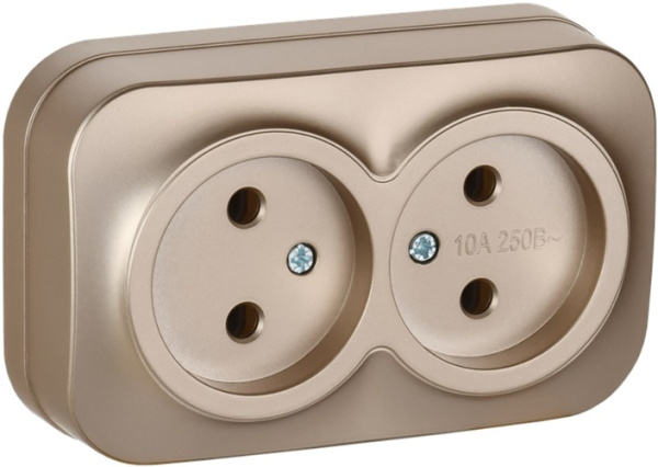 Изображение товара Розетка двухместная без заземления IEK ERH20-K37M-10