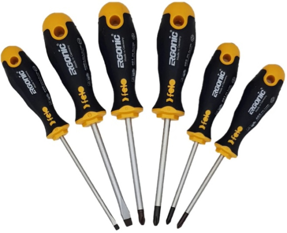 Изображение товара Набор отверток Felo Ergonic 40010636 с адаптивной рукояткой и кейсом