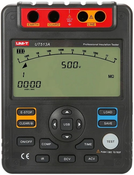 Изображение товара Измеритель сопротивления изоляции UNI-T UT513A с испытательным напряжением 5 кВ