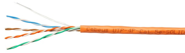 фото Кабель витая пара U/UTP 5e кат. 4 пары Cabeus UTP-4P-Cat.5e-SOLID-LSZH-LIGHT в Екатеринбурге