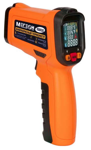 Изображение товара Цифровой инфракрасный термометр МЕГЕОН 16800 с функциями измерения температуры влажности и точки ро