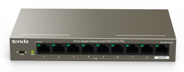 фото Коммутатор неуправляемый Tenda TEG1109P-8-102W в Казани