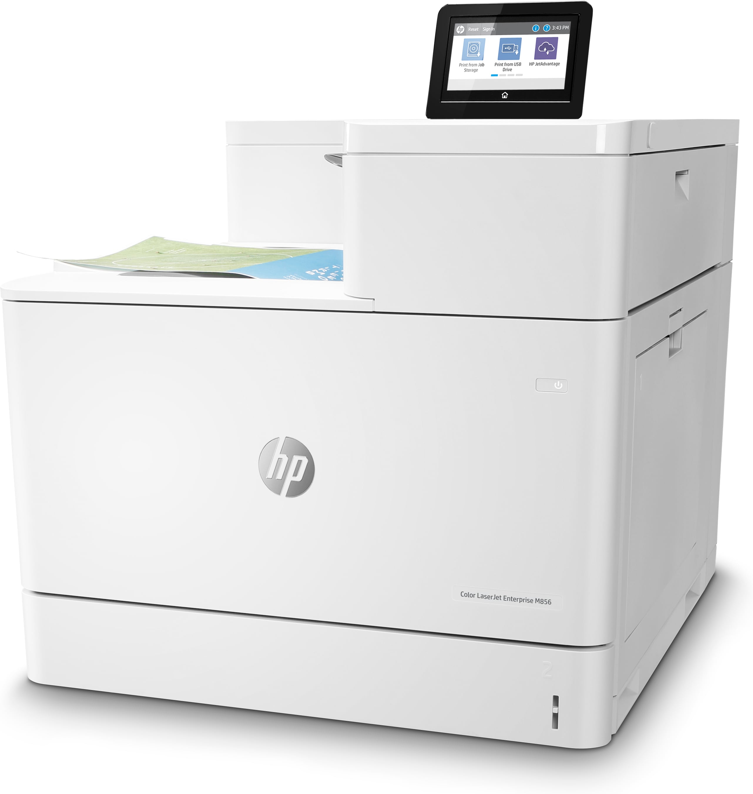 Принтер HP Color LaserJet Enterprise M856dn T3U51A A3, 56/56 стр/мин, выход 1 стр от 5,9/6,3сек (чб/цв), 1200dpi, 1.5GB, 16GB EMMC, Duplex, 2 лотка 55