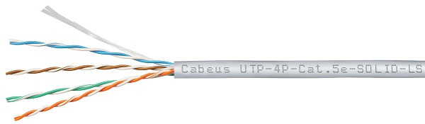 фото Кабель витая пара U/UTP 5e кат. 4 пары Cabeus UTP-4P-Cat.5e-SOLID-LSZH-GY в Уфе