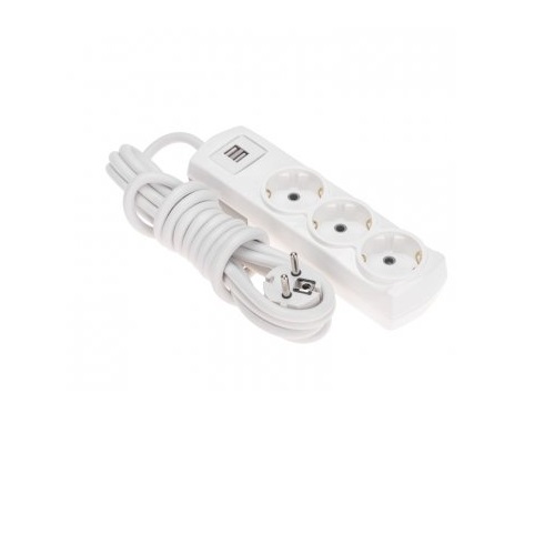 

Удлинитель Rexant 13-4110 PREMIUM 3 гнезда, 3м, 3х1,5мм2, с/з, 2 USB, белый, 13-4110