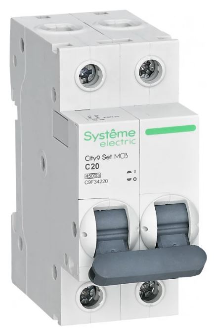 

Автоматический выключатель Systeme Electric C9F34220 City9 Set С 20А 2P 4.5kA 230В, C9F34220