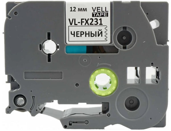 Изображение товара NV TZe FX231 ленточный картридж для Brother P Touch 12 мм 8 м чёрный на белом