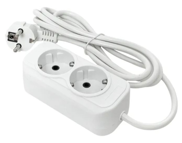 Изображение товара Удлинитель EKF UBA16-310-2-03 с 2 розетками и защитой от перенапряжения