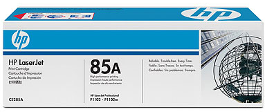 

Картридж HP 85A CE285AF для принтера LaserJet P1102/P1102W/M1132/M1212nf/M1214/M1217 1600 стр двойной, 85A
