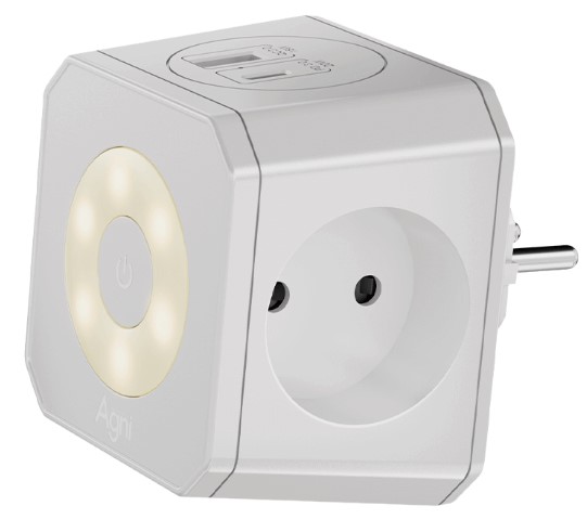 

Тройник AGNI TP-WJ2U3E-L-white 3 розетки, 16А, 4000Вт, 220-250В, USB, Type-C, белый, TP-WJ2U3E-L-white