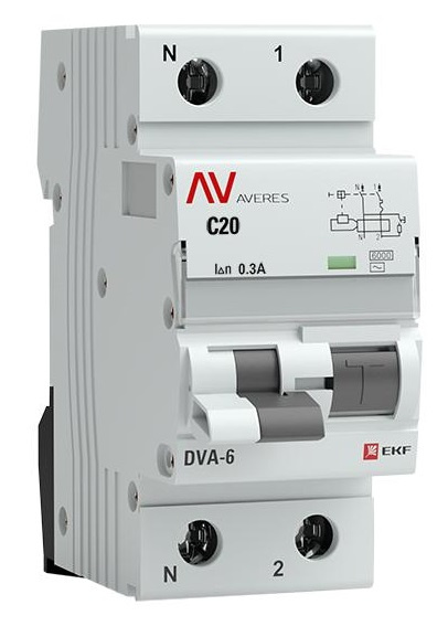 фото Автомат дифференциальный EKF rcbo6-1pn-20C-300-ac-av в Перми