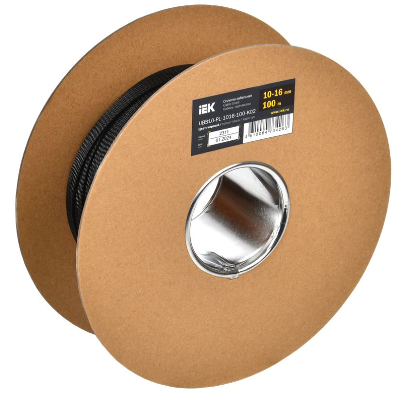 

Оплетка кабельная IEK UBS10-PL-1016-100-K02 10-16мм полиэстер 100м черная, UBS10-PL-1016-100-K02