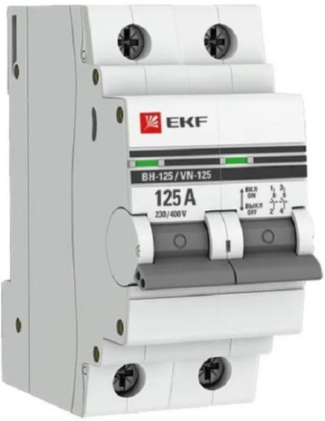 Изображение товара Рубильник EKF SL125-2-125-pro для электросетей 125A модульный