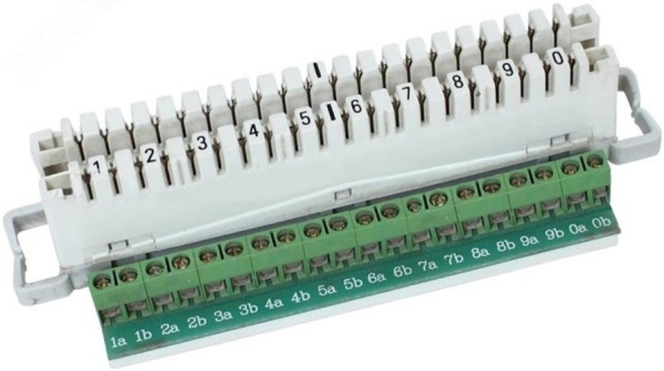 Изображение товара Плинт ССД 120902-00130 — размыкаемый, 10 пар, ГОСТ/ISO стандарты