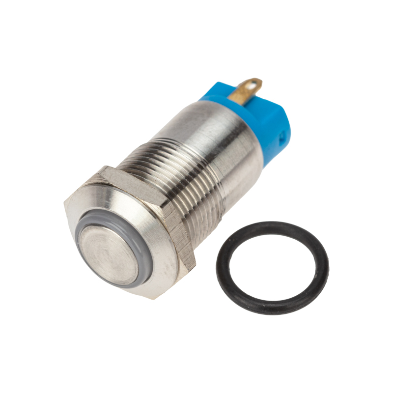 

Кнопка Rexant 36-3211 антивандальная диам. 12 36В(LED) Б/Фикс (4с) OFF-(ON) синяя (A-12-C2), 36-3211