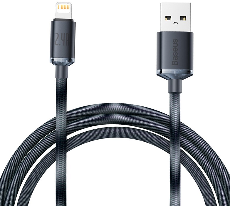 

Кабель интерфейсный Baseus CAJY000101 USB Type A - Lightning 2.4A 2m black, CAJY000101