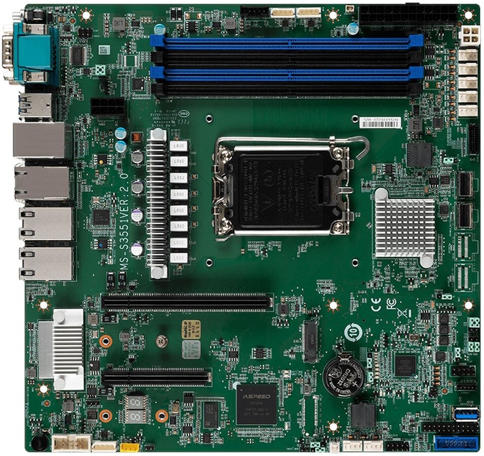 

Материнская плата mATX MSI D1500 919-S3551-104 (LGA1700, C262, 4*DDR5 (4800), PCIe, M.2, 8*SATA, 4*USB 3.2, VGA), D1500