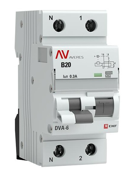 фото Автомат дифференциальный EKF rcbo6-1pn-20B-300-a-av в Красноярске
