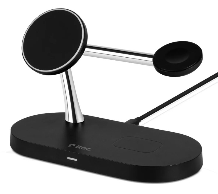 

Зарядное устройство беспроводное TTEC AirCharger Quattro M 2KS26S MagSafe Competitible 4in1 iPhone + Apple Watch + AirPods Wireless Fast charger with, AirCharger Quattro M