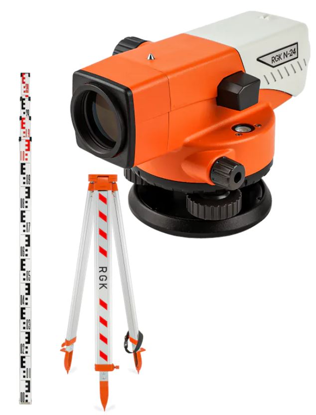

Нивелир RGK 752336 оптический комплект N-24 + S6-N + S4, 752336