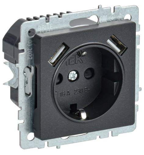 фото Розетка с заземлением  IEK BR-R14-16-U21-D31-K02 в Омске