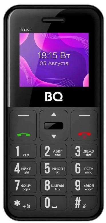 

Мобильный телефон BQ 1866 Trust Black 1.77 ", BT, 0.08MP, SIM: 2, 800 mAh, 1866 Trust Black
