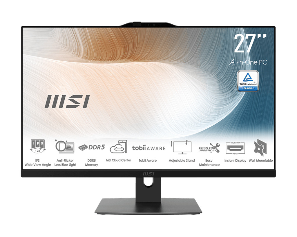 

Моноблок 27'' MSI Modern AM272P 1M 9S6-AF8231-696 Core 5 120U/8GB/256GB SSD/noDVD/Intel Graphics/1920x1080 IPSCam/BT/WiFi/NoOS/black, Modern AM272P 1M